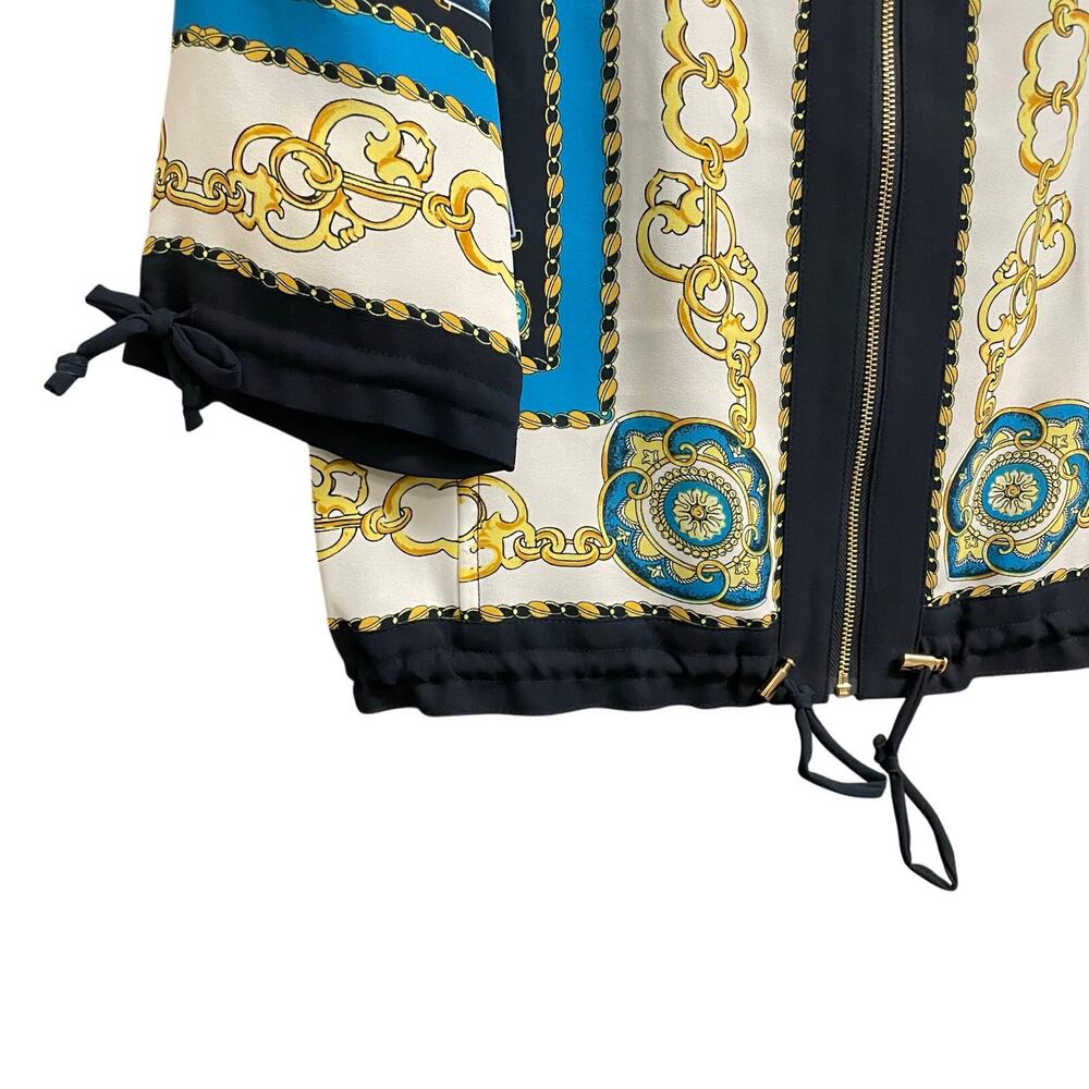 Y2k Cache Nautical Tassel Chain Print Zip Up Adju… - image 2